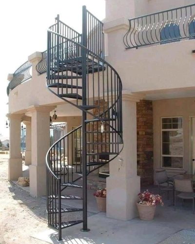 Hasil pemasangan tangga putar eksterior berkualitas di Cikuda