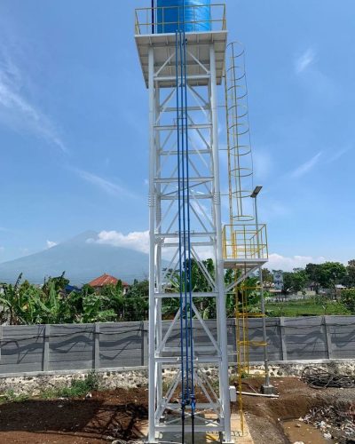 Pembuatan tower tangki air besi tinggi untuk kebutuhan rumah area bekasi